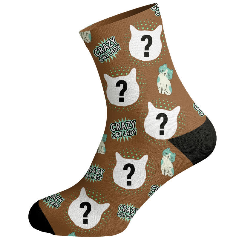 Plusock Crazy Cat Lady Custom Cat Socks - Brown - EU37-44(US4-10) - image 2
