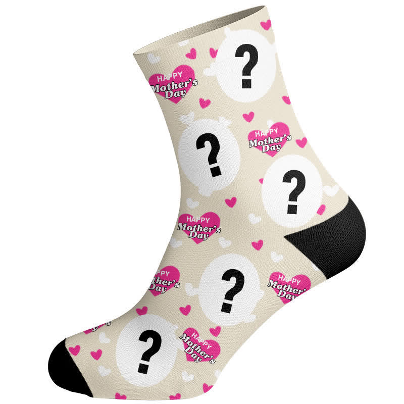 Plusock Mother's Day Custom Face Socks - Apricot - EU37-44(US4-10) - image 4