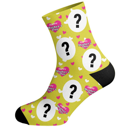 Plusock Mother's Day Custom Face Socks - Yellow - EU37-44(US4-10) - image 7