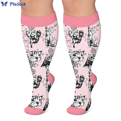 Plusock Plus Size Fun Cat Series Compression Socks - image 3