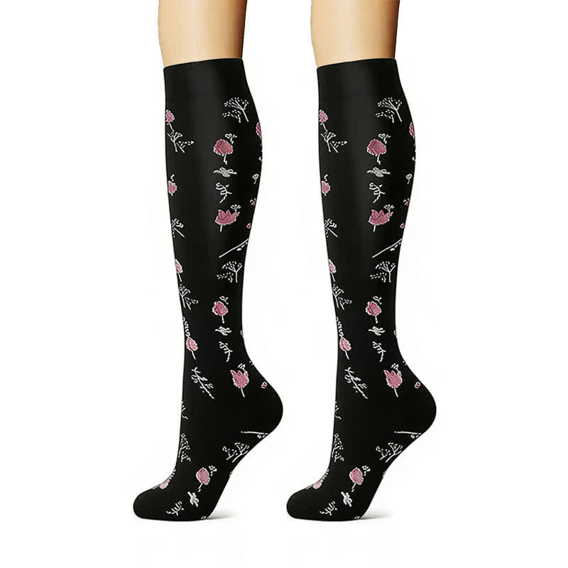 Plusock Floral Garden Embroidered Compression Socks(6 Pairs) - image 2
