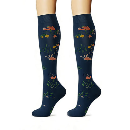 Plusock Floral Garden Embroidered Compression Socks(6 Pairs) - image 5