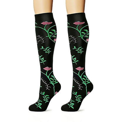 Plusock Floral Garden Embroidered Compression Socks(6 Pairs) - image 6