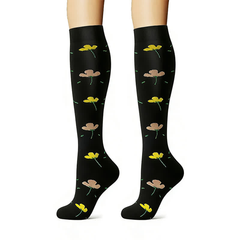 Plusock Floral Garden Embroidered Compression Socks(6 Pairs) - image 1