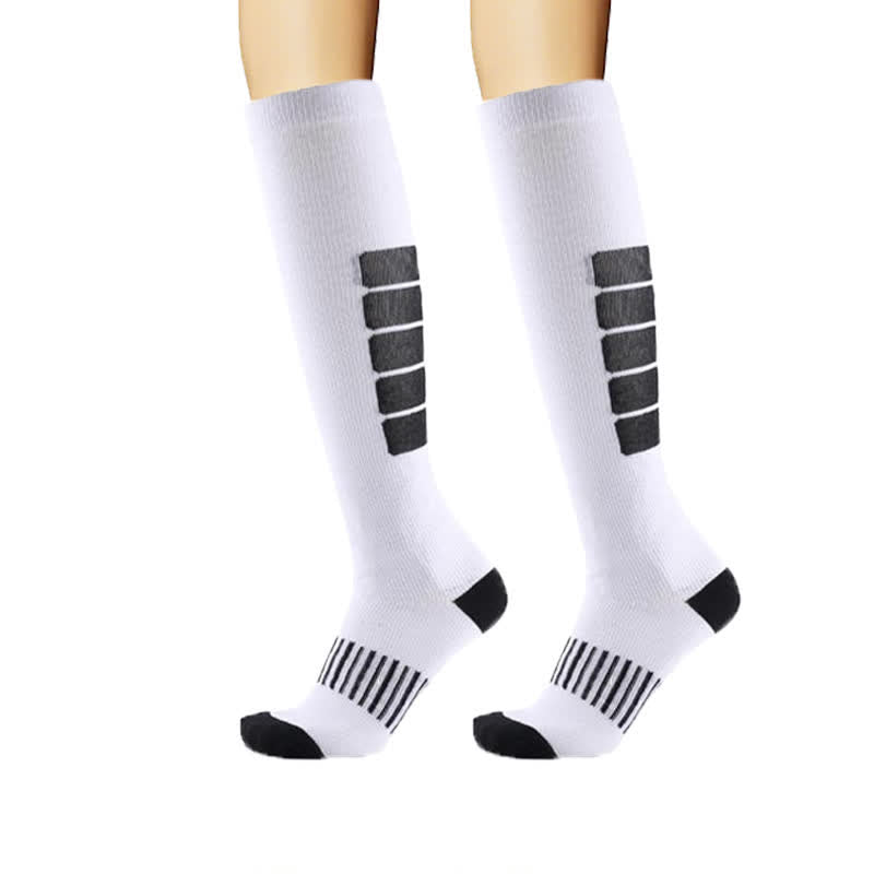 Plusock Bold Block Sport Compression Socks(6 Pairs) - White - L/XL - image 7