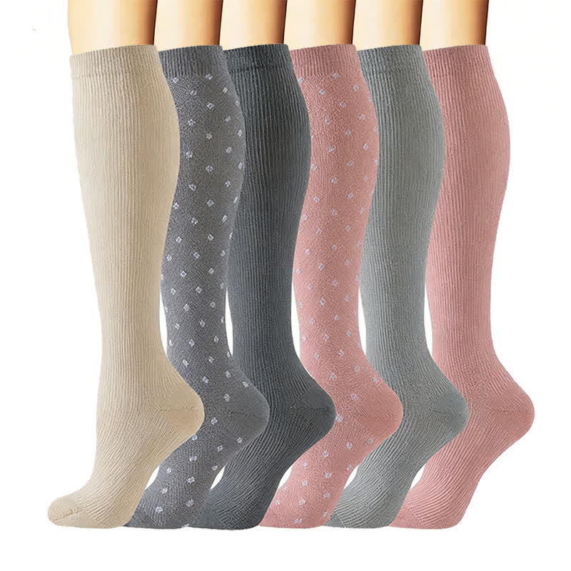 Plusock Minimal Solid Style Compression Socks(6 Pairs) - Multicolor - L/XL - image 0