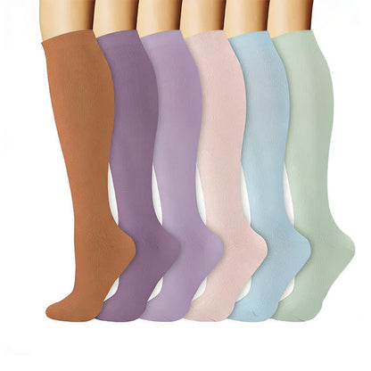 Plusock Clean Soft Solid Color Compression Socks(6 Pairs) - Multicolor - L/XL - image 0