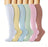 Plusock Pastel Solid Minimal Style Compression Socks(6 Pairs) - Multicolor - L/XL - image 0