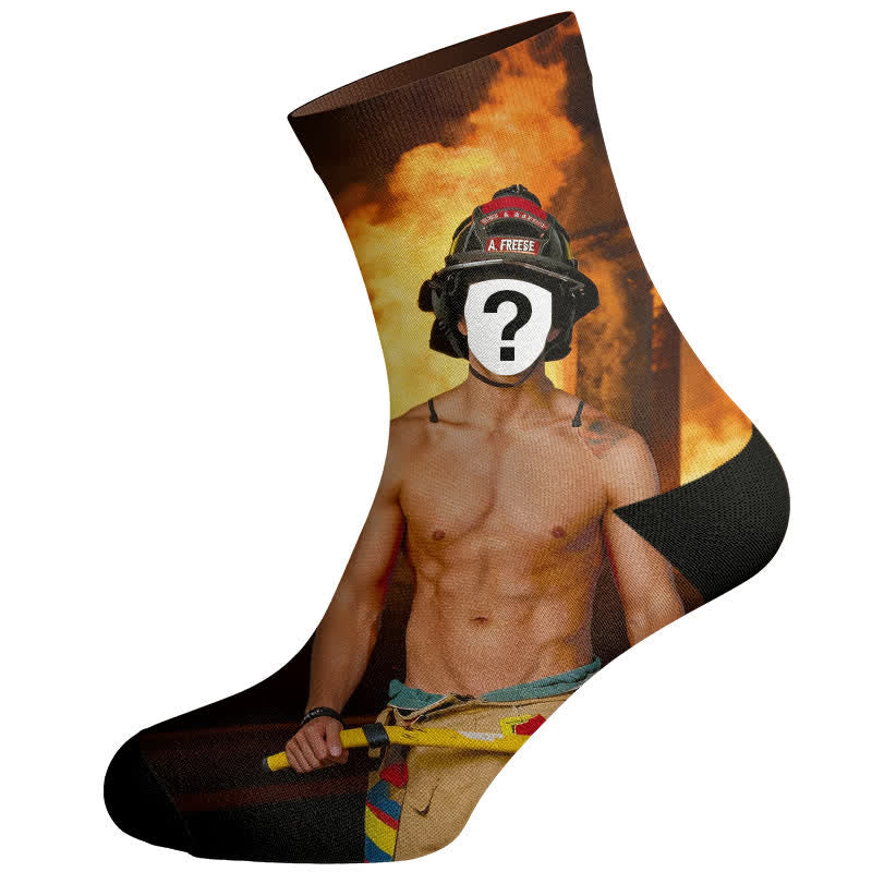 Plusock Firefighter Custom Face Socks - Brown - EU37-44(US4-10) - image 2