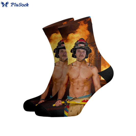 Plusock Firefighter Custom Face Socks - image 0