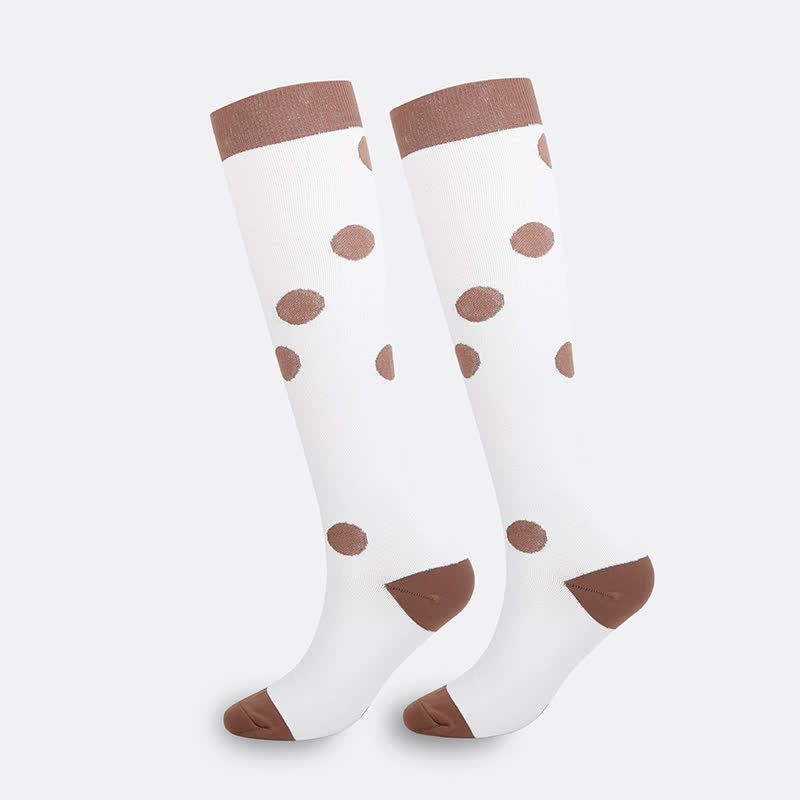 Plusock Pink Heart Knee High Compression Socks(3 Pairs) - White - S/M - image 2