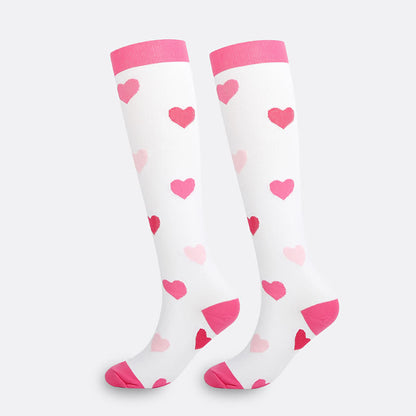 Plusock Pink Heart Knee High Compression Socks(3 Pairs) - Pink - S/M - image 3