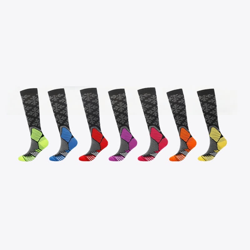 Plusock Snowflake Print Compression Socks(5 Pairs） - image 8