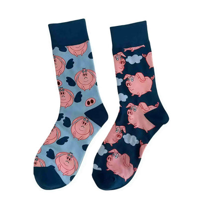 Plusock Playful Pig Print Quarter Socks - image 1