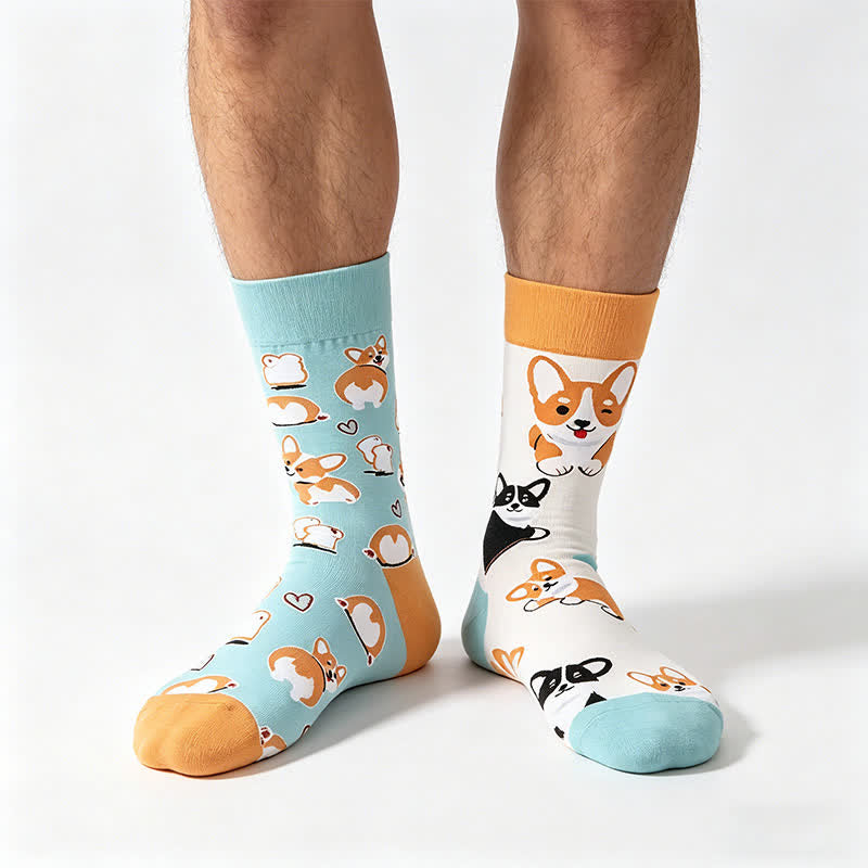 Plusock Cute Heart Dog Quarter Socks - PaleTurquoise - EU36-43(US3-9) - image 0
