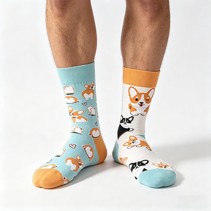Plusock Cute Heart Dog Quarter Socks - PaleTurquoise - EU36-43(US3-9) - image 0