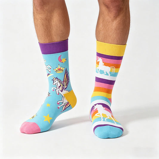 Plusock Rainbow Unicorn Quarter Socks - LightSkyBlue - EU36-43(US3-9) - image 0