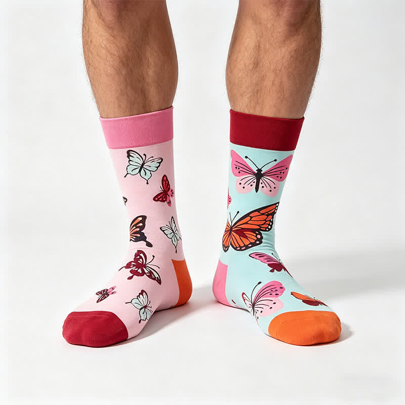Plusock Playful Butterfly Quarter Socks - Pink - EU36-43(US3-9) - image 0