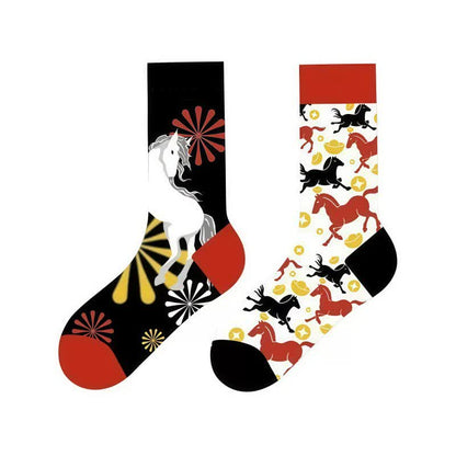 Plusock Horse Print Quarter Socks - image 1