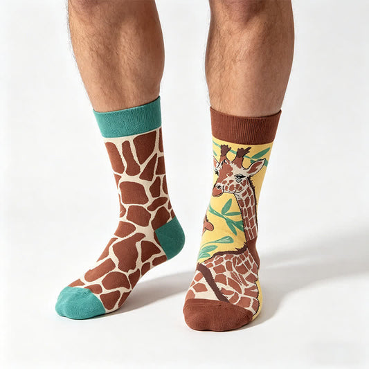 Plusock Playful Giraffe Quarter Socks - Brown - EU36-43(US3-9) - image 0