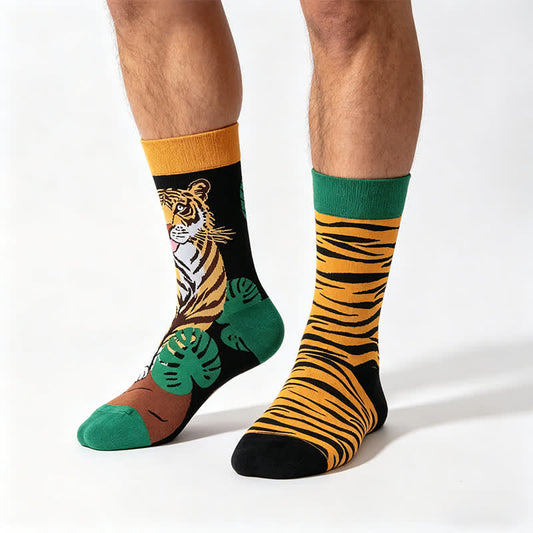 Plusock Forest Tiger Quarter Socks - Orange - EU36-43(US3-9) - image 0