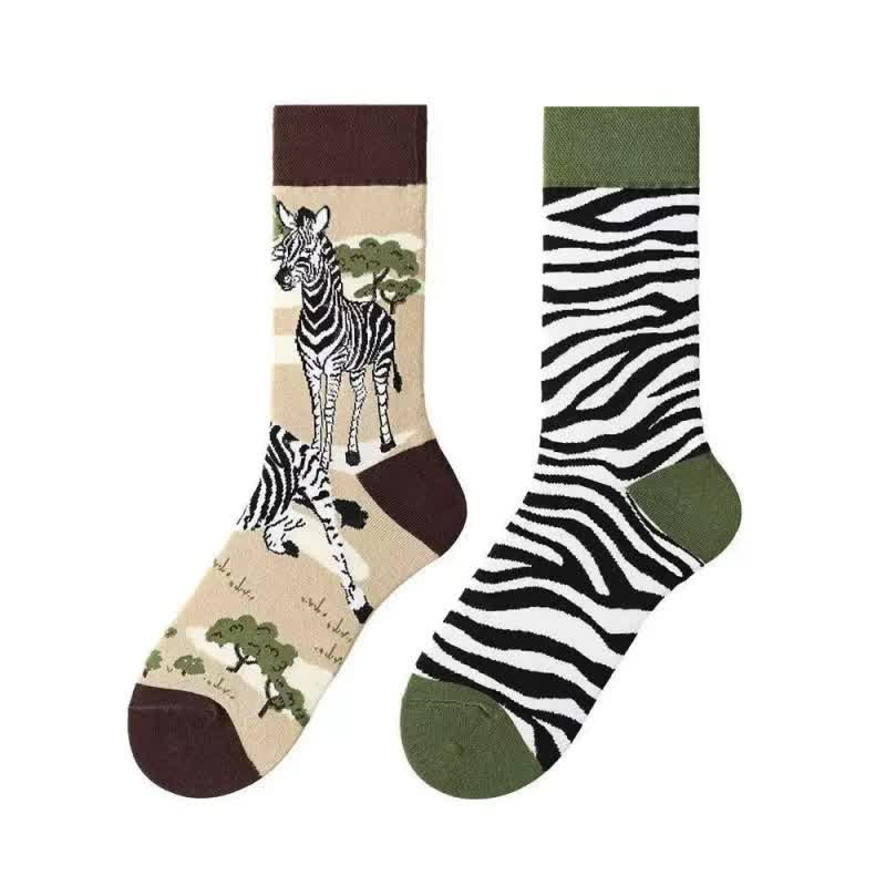 Plusock Playful Steppe Zebra Quarter Socks - image 1