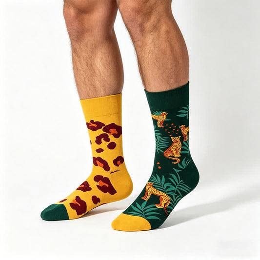 Plusock Cartoon Leopard Quarter Socks - Yellow - EU35-43(US2-9) - image 0