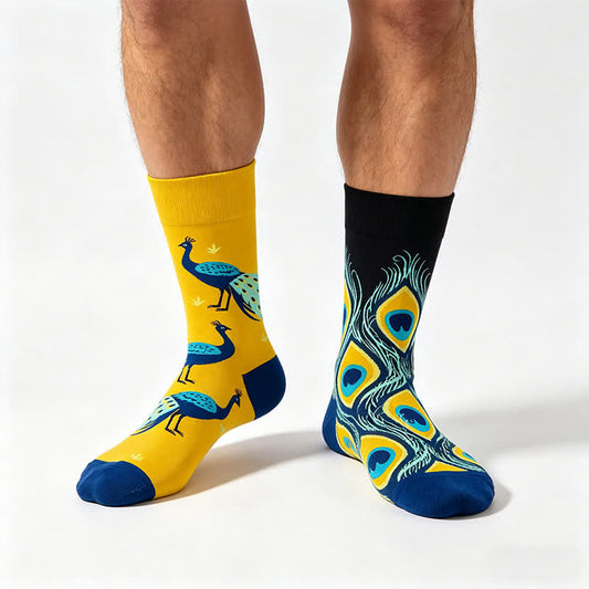 Plusock Colorful Peacock Quarter Socks - Yellow - EU35-43(US2-9) - image 0