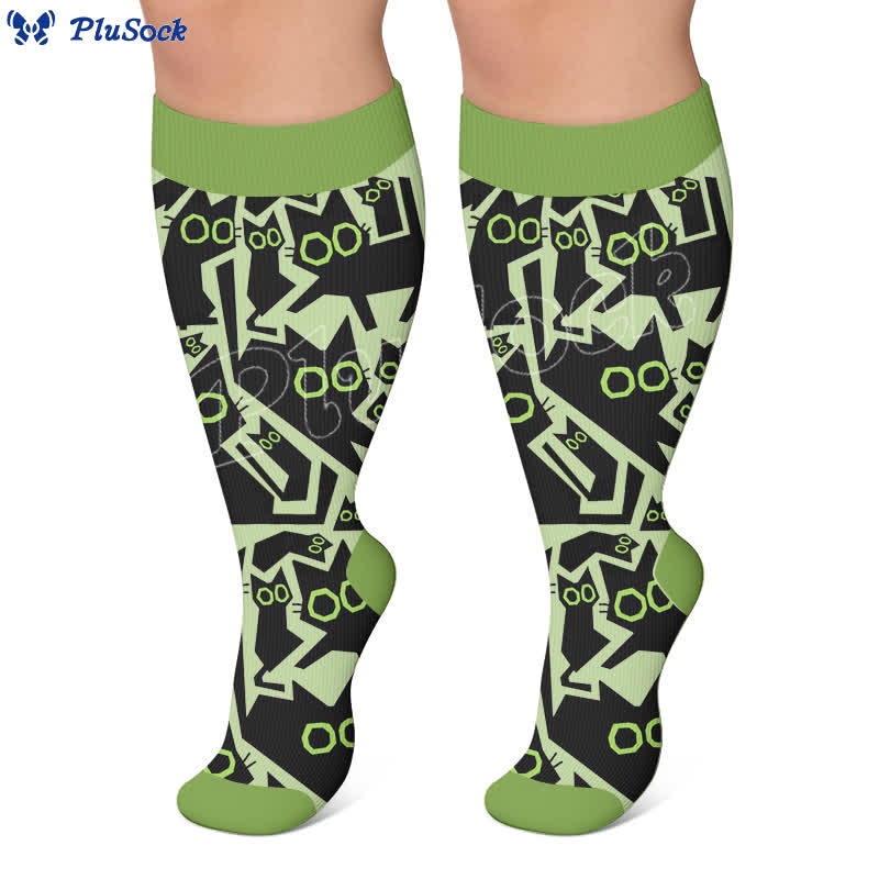 Plusock Plus Size Lazy Cat Compression Socks - image 3