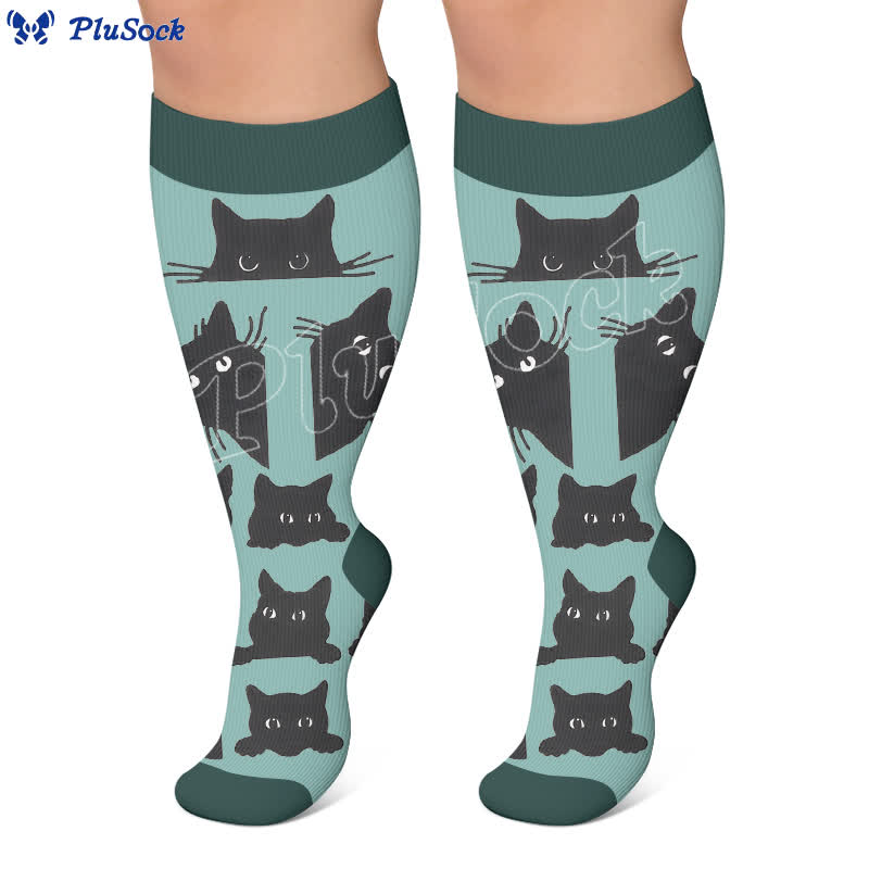 Plusock Plus Size Lazy Cat Compression Socks - image 4