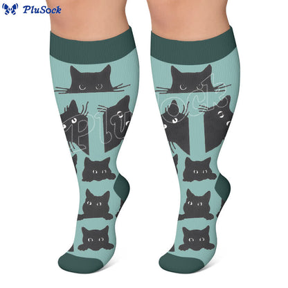 Plusock Plus Size Lazy Cat Compression Socks - image 4
