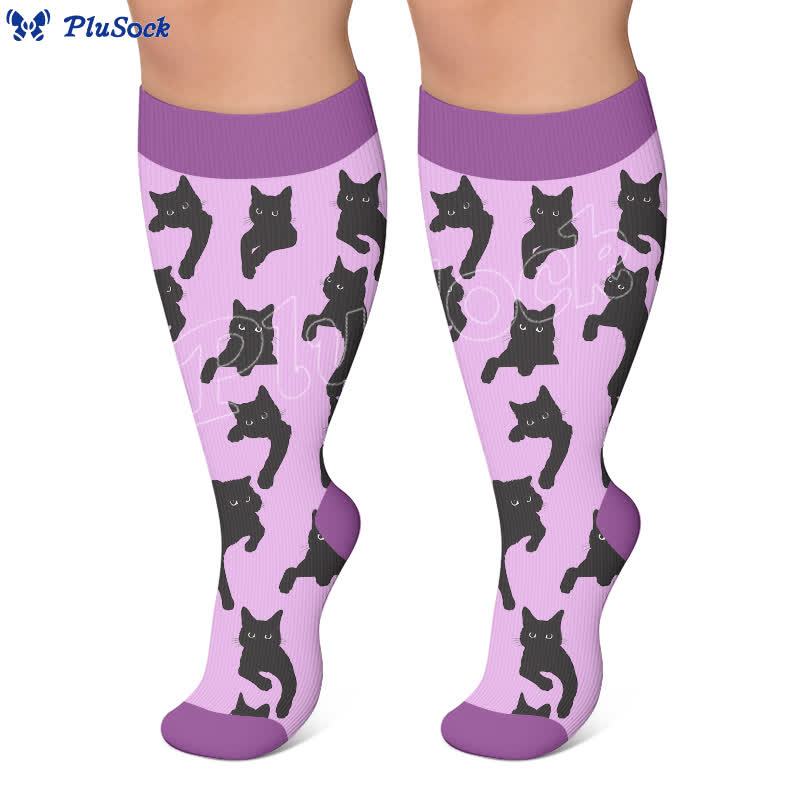 Plusock Plus Size Lazy Cat Compression Socks - image 2