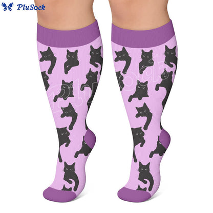 Plusock Plus Size Lazy Cat Compression Socks - image 2