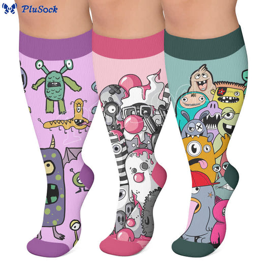 Plusock Plus Size Monster KneeHigh Compression Socks - image 0