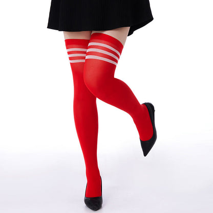 Plusock Three Bar Stripes Thigh High Socks(2 Pairs) - image 5