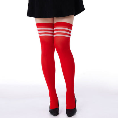 Plusock Three Bar Stripes Thigh High Socks(2 Pairs) - image 6