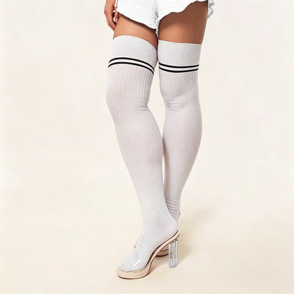 Plusock Candy Color Thigh High Socks - White-A - One Size - image 18
