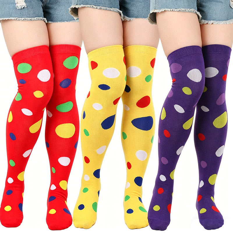 Plusock Polka Dot Thigh High Socks(3 Pairs) - image 1