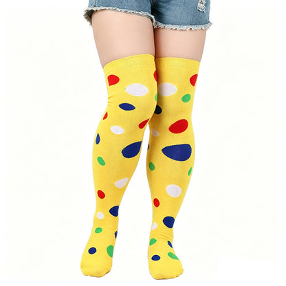 Plusock Polka Dot Thigh High Socks(3 Pairs) - Yellow - One Size - image 7