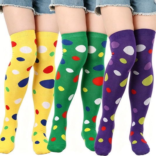 Plusock Polka Dot Thigh High Socks(3 Pairs) - image 0
