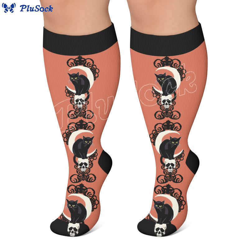 Plusock Plus Size Cat KneeHigh Compression Socks - image 4