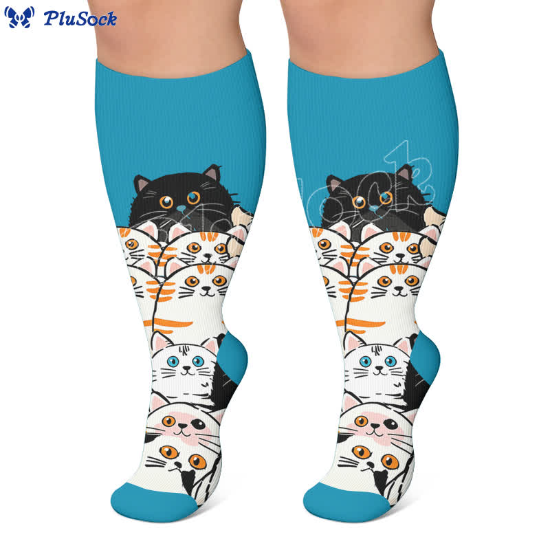 Plusock Plus Size PawPrint Cartoon Compression Socks - image 2