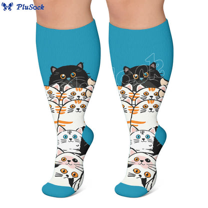 Plusock Plus Size PawPrint Cartoon Compression Socks - image 2