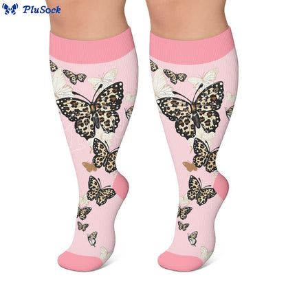 Plusock Plus Size Mint Butterfly Compression Socks - image 3