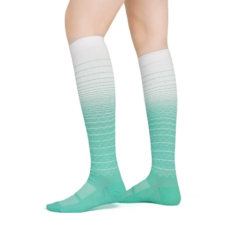Plusock Gradient Wave Compression Socks - Lake Blue - S/M - image 2