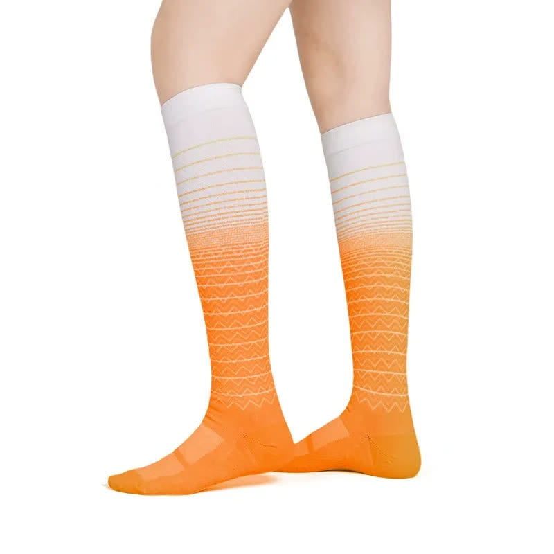 Plusock Gradient Wave Compression Socks - Orange - S/M - image 3