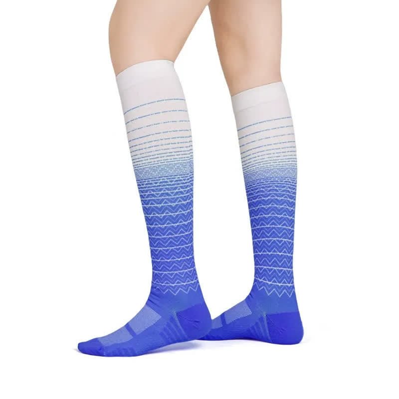 Plusock Gradient Wave Compression Socks - Royal Blue - S/M - image 1