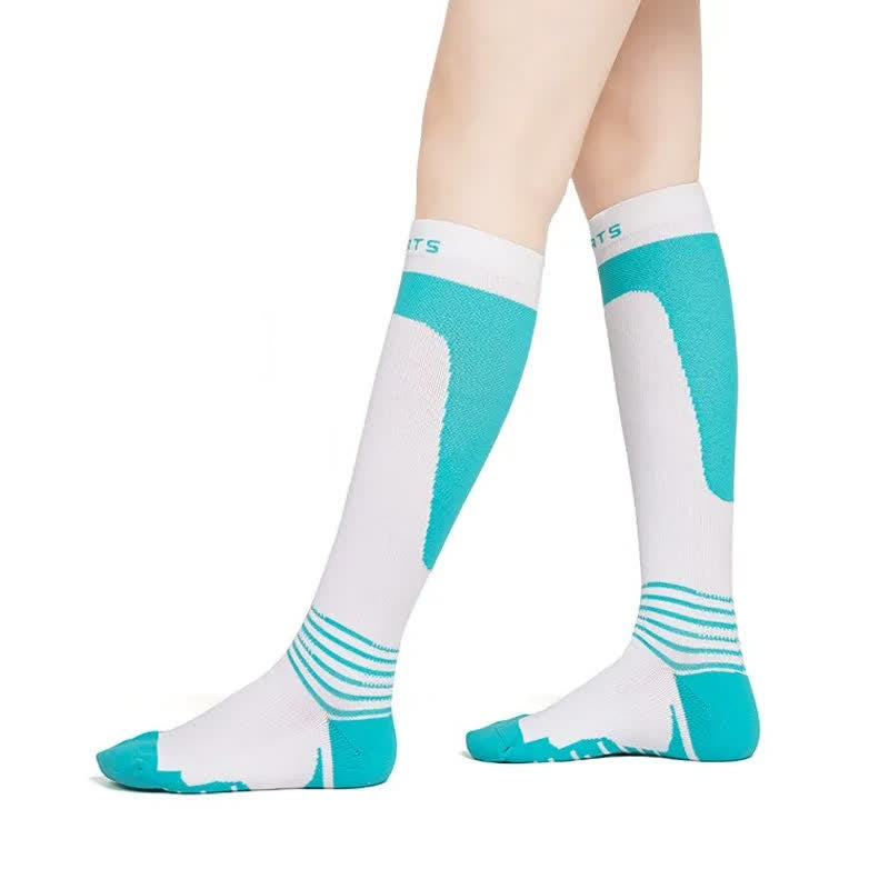 Plusock Gradient Striped Compression Socks - Blue - S/M - image 1
