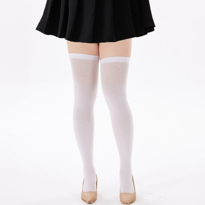 Plusock Solid Color Shaping Thigh High Socks(2 Pairs) - White - One Size - image 8