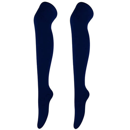 Plusock Casual Soft Thigh High Socks(6 Pairs) - Navy Blue - One Size - image 7